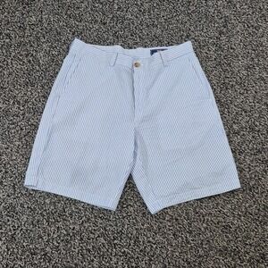 Vineyard Vines Seersucker Breaker Shorts Mens 34 Blue White Stripe Chino Preppy